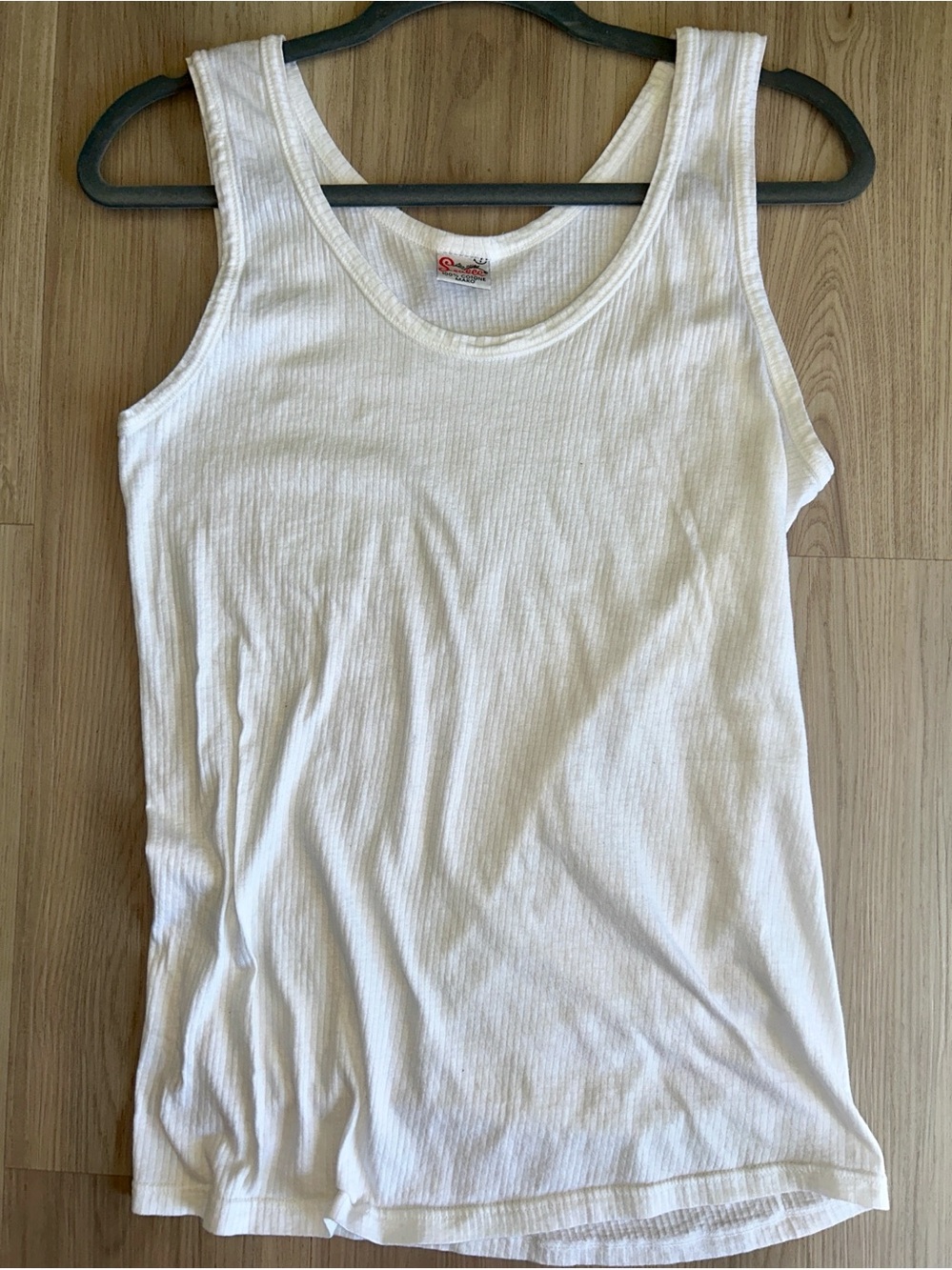 Seable Vintage Italian Intimates Italian Ribbed Tank Top S White